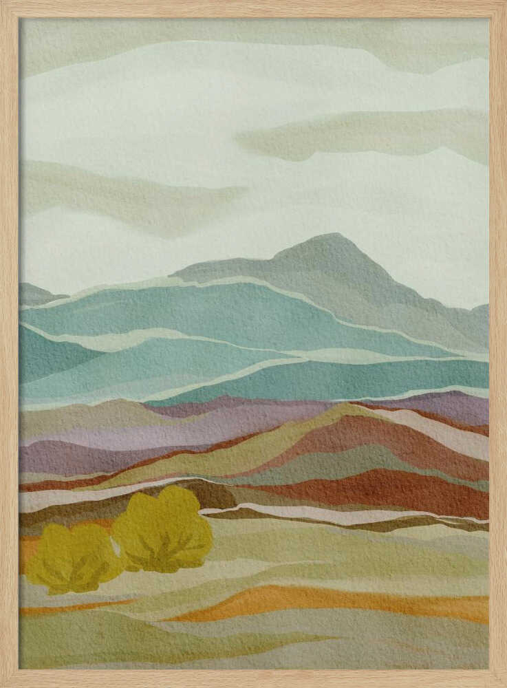 "Layered Mountain Landscape" by Nikita Jariwala — Landscape Wall Art