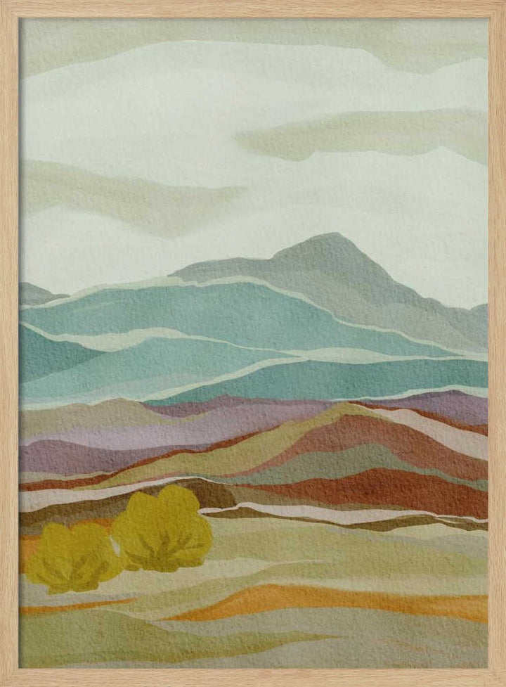 "Layered Mountain Landscape" by Nikita Jariwala — Landscape Wall Art