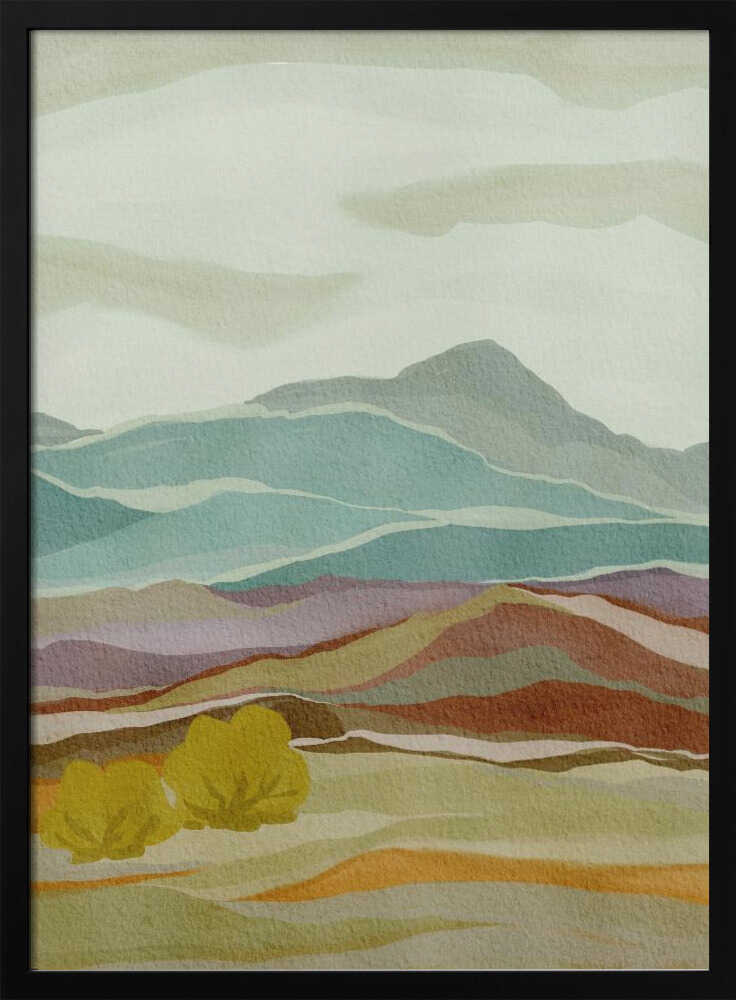 "Layered Mountain Landscape" by Nikita Jariwala — Landscape Wall Art