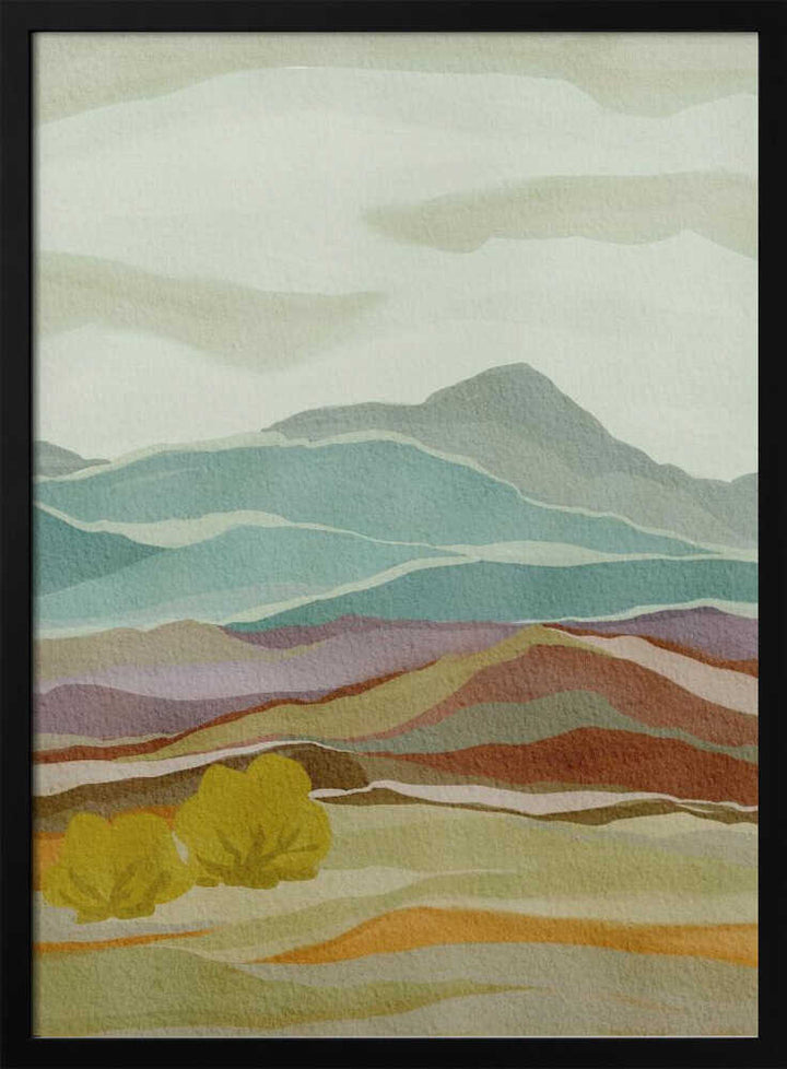 "Layered Mountain Landscape" by Nikita Jariwala — Landscape Wall Art