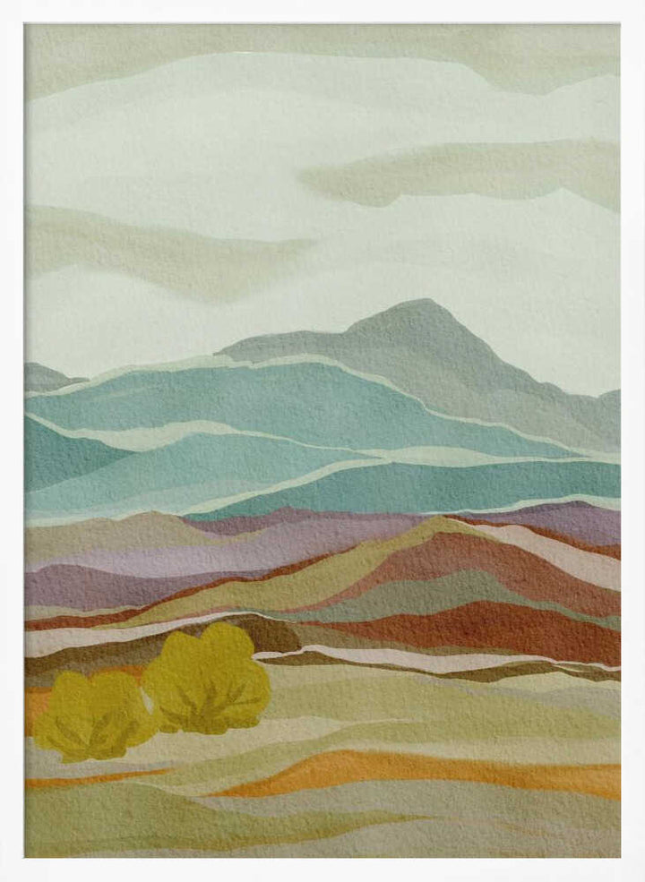 "Layered Mountain Landscape" by Nikita Jariwala — Landscape Wall Art