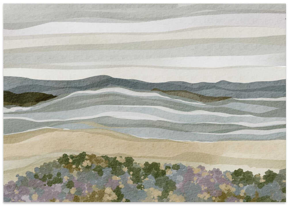 "Abstract Coastal Serenity" by Nikita Jariwala — Landscape Wall Art