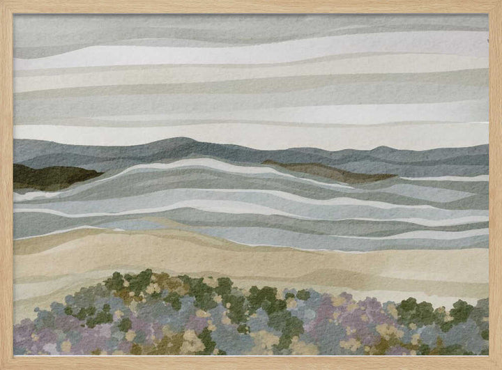 "Abstract Coastal Serenity" by Nikita Jariwala — Landscape Wall Art