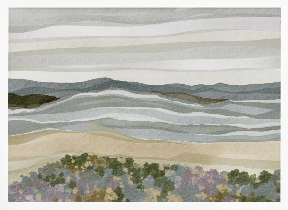 "Abstract Coastal Serenity" by Nikita Jariwala — Landscape Wall Art