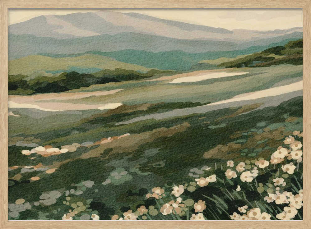 "Wildflower Mountain Landscape" by Nikita Jariwala — Landscape Wall Art