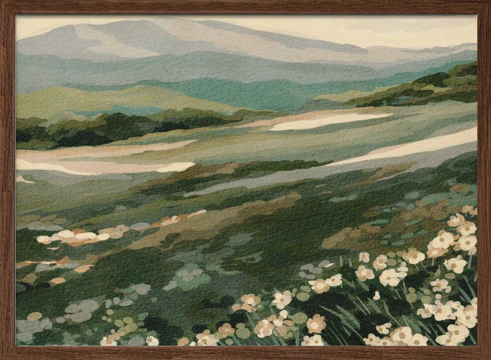 "Wildflower Mountain Landscape" by Nikita Jariwala — Landscape Wall Art