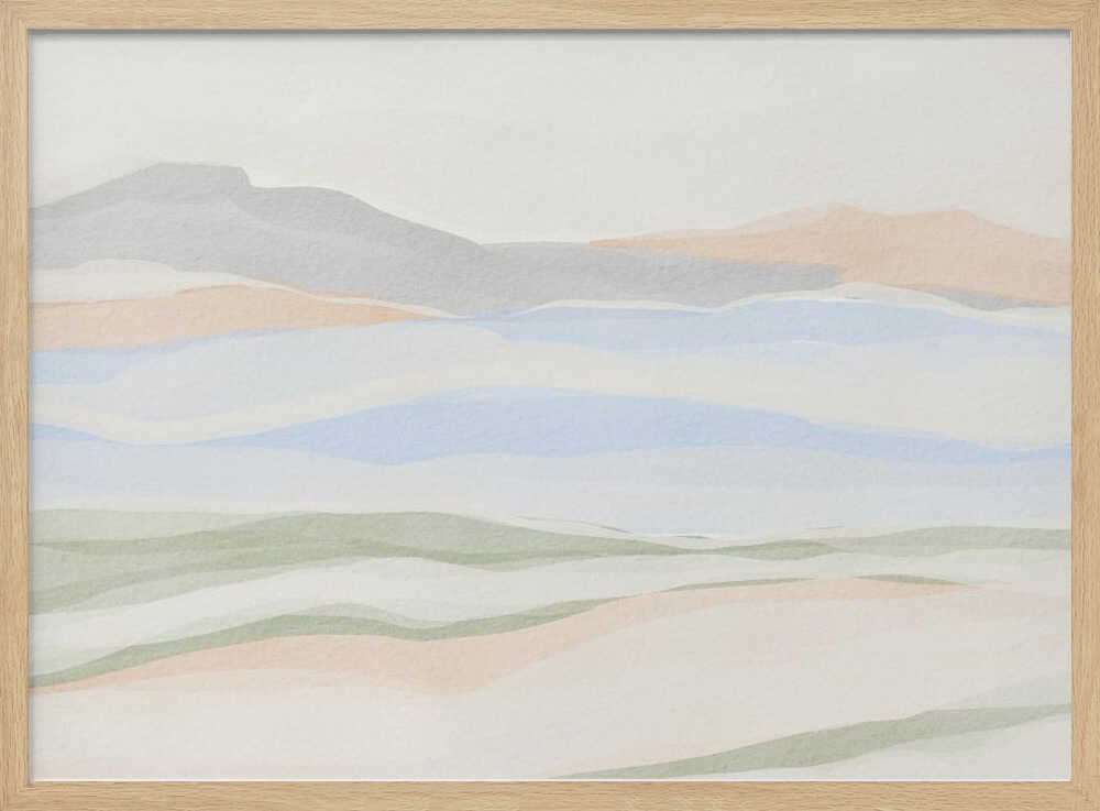 "Pastel Mountain Layers" by Nikita Jariwala — Landscape Wall Art