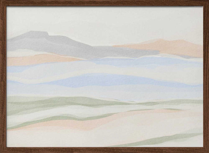 "Pastel Mountain Layers" by Nikita Jariwala — Landscape Wall Art