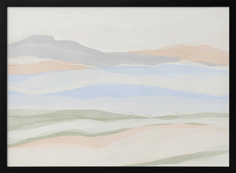 "Pastel Mountain Layers" by Nikita Jariwala — Landscape Wall Art
