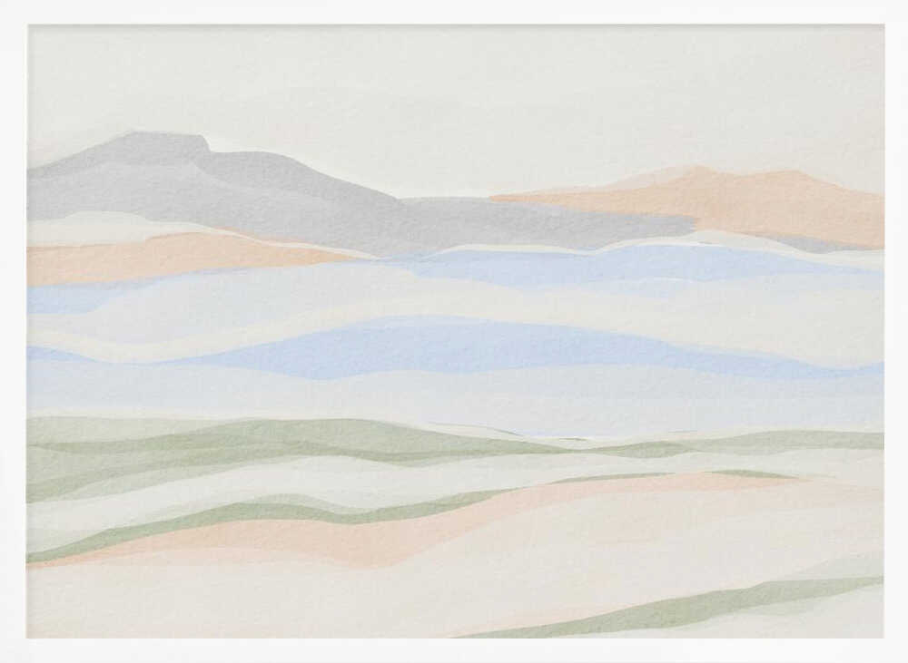 "Pastel Mountain Layers" by Nikita Jariwala — Landscape Wall Art