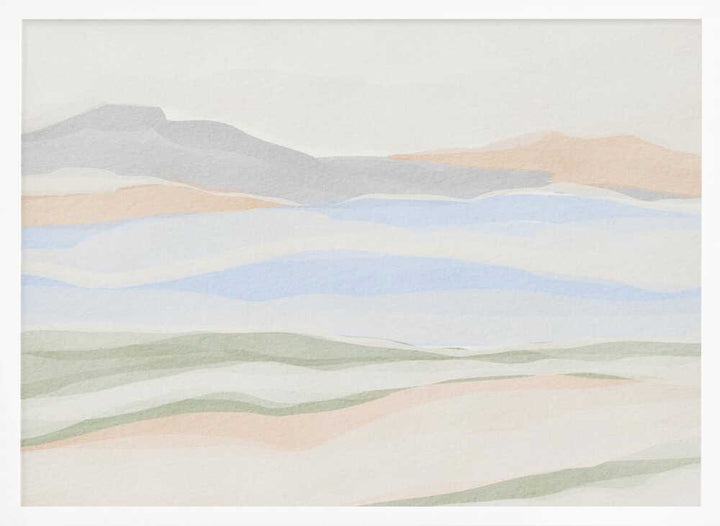 "Pastel Mountain Layers" by Nikita Jariwala — Landscape Wall Art