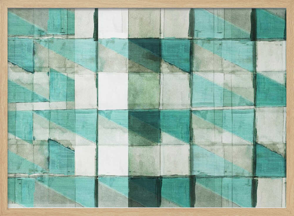 Teal Geometric Blocks
