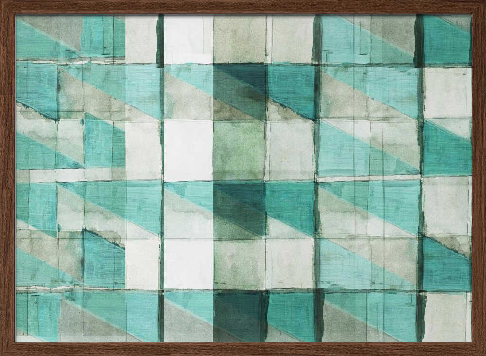 Teal Geometric Blocks