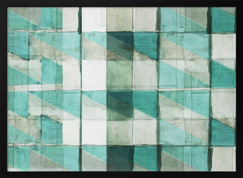 Teal Geometric Blocks