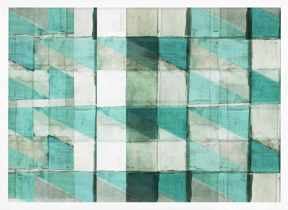 Teal Geometric Blocks