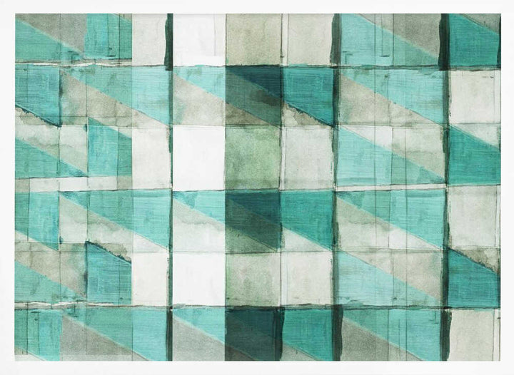 Teal Geometric Blocks