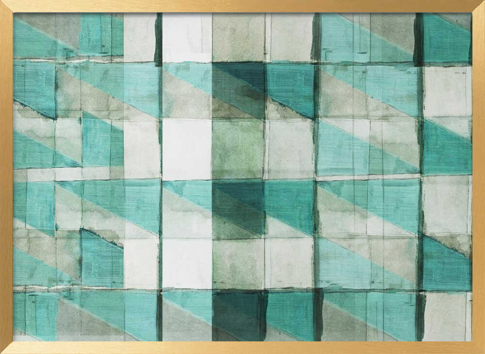Teal Geometric Blocks