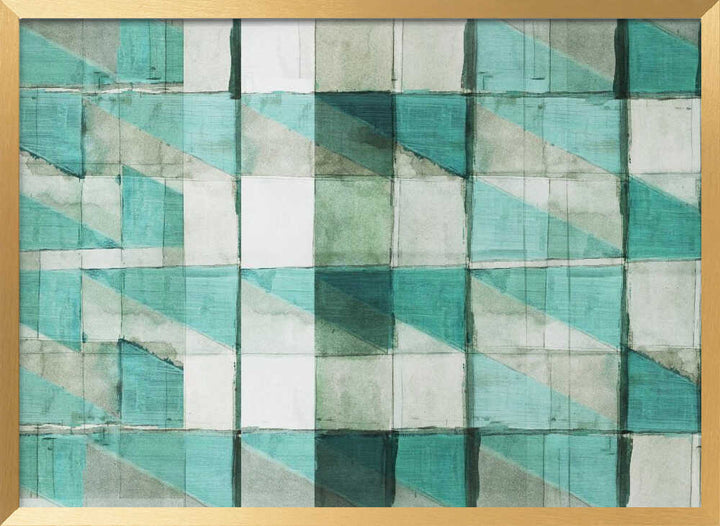 Teal Geometric Blocks