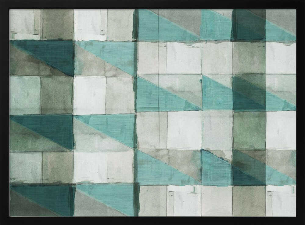 Aqua Geometric Pattern