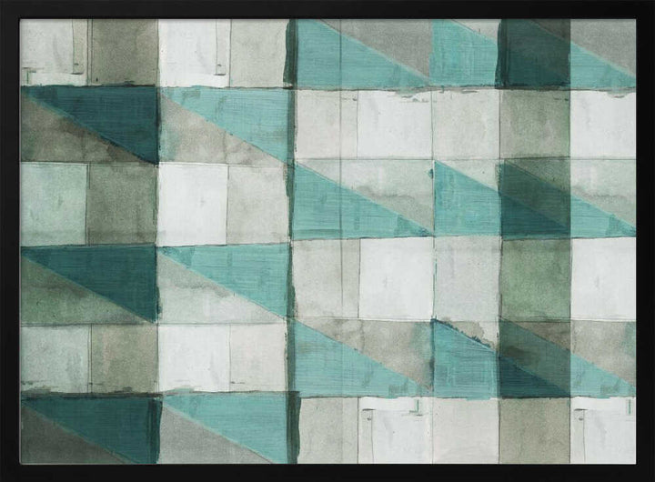 Aqua Geometric Pattern