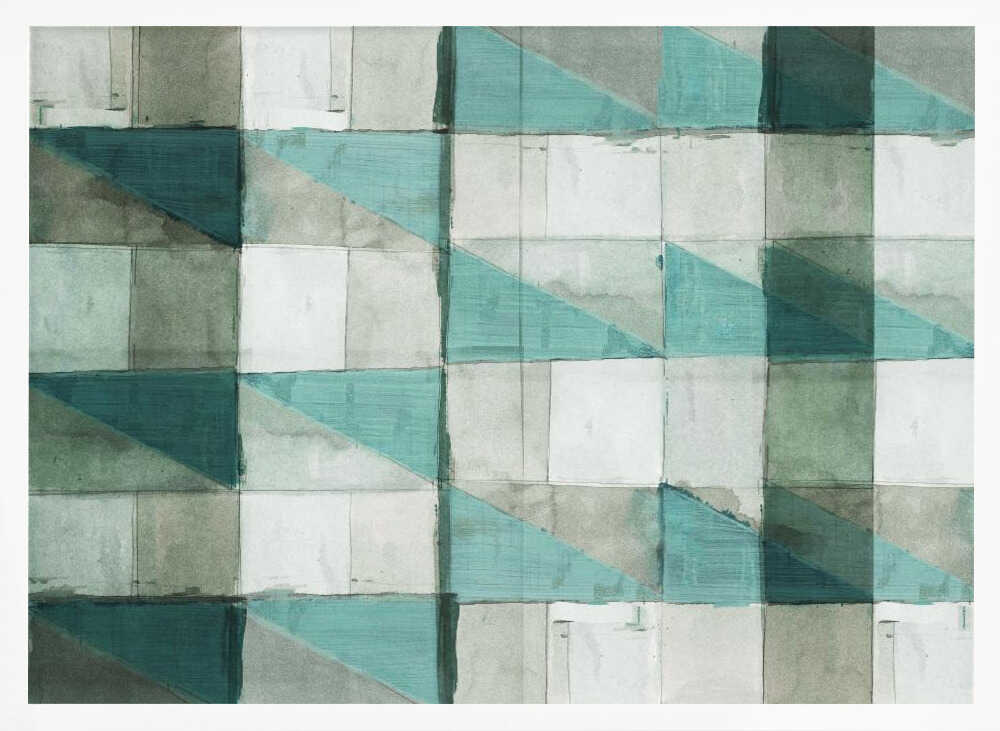 Aqua Geometric Pattern