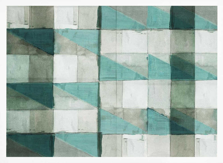 Aqua Geometric Pattern