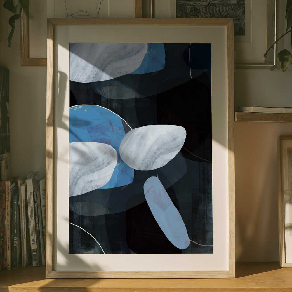 Deep Blue Floating Shapes