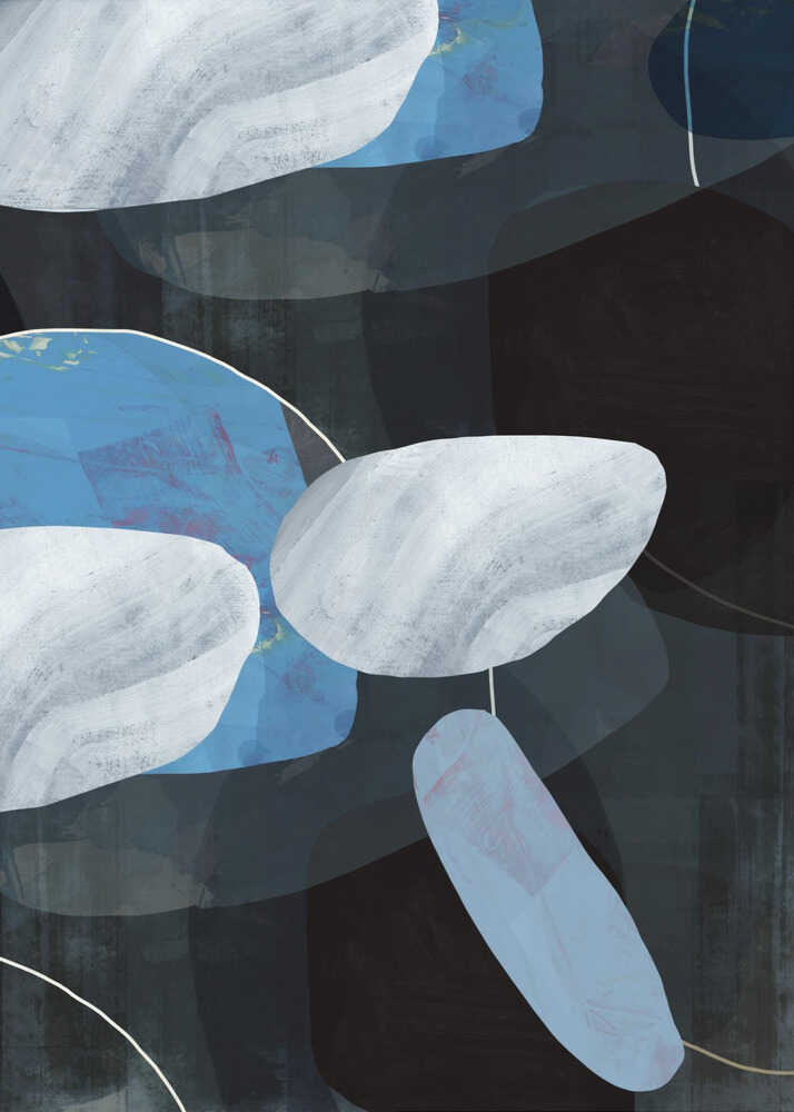 Deep Blue Floating Shapes