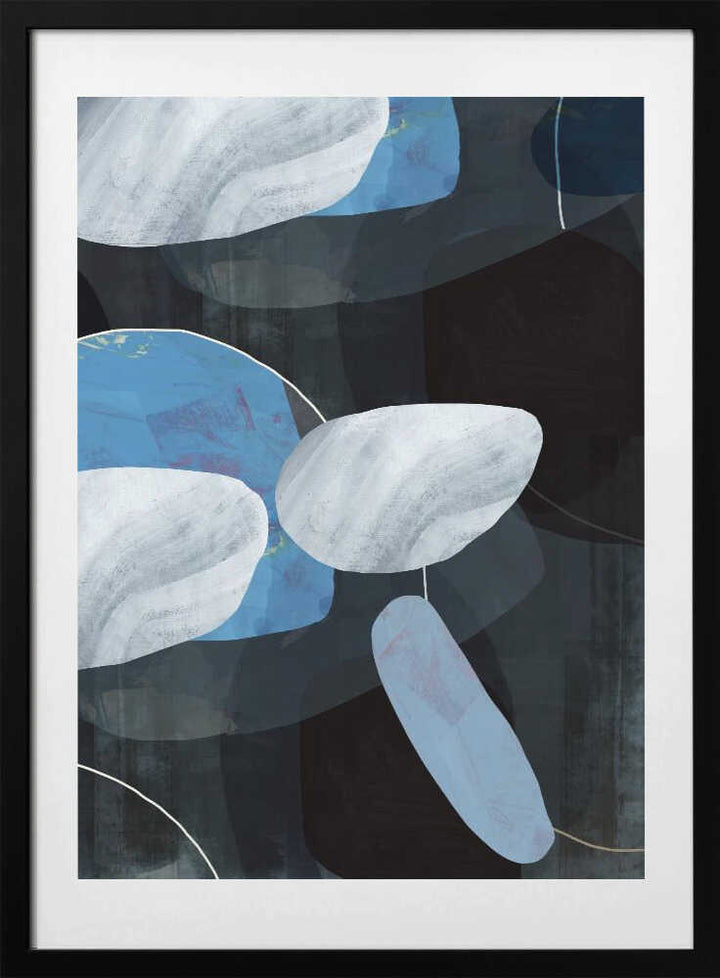 Deep Blue Floating Shapes