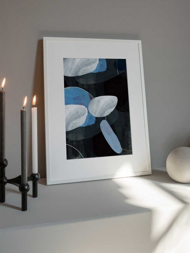 Deep Blue Floating Shapes