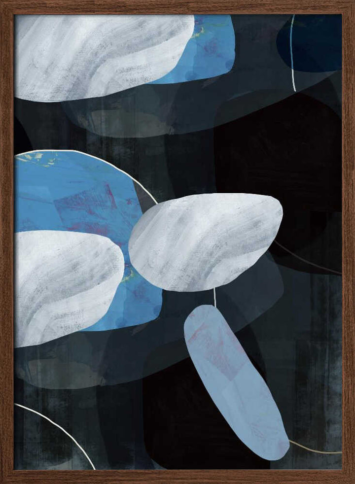 Deep Blue Floating Shapes