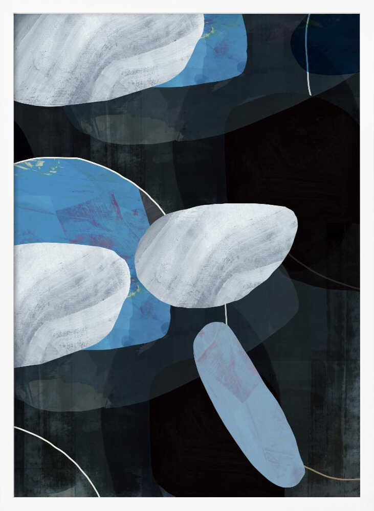 Deep Blue Floating Shapes