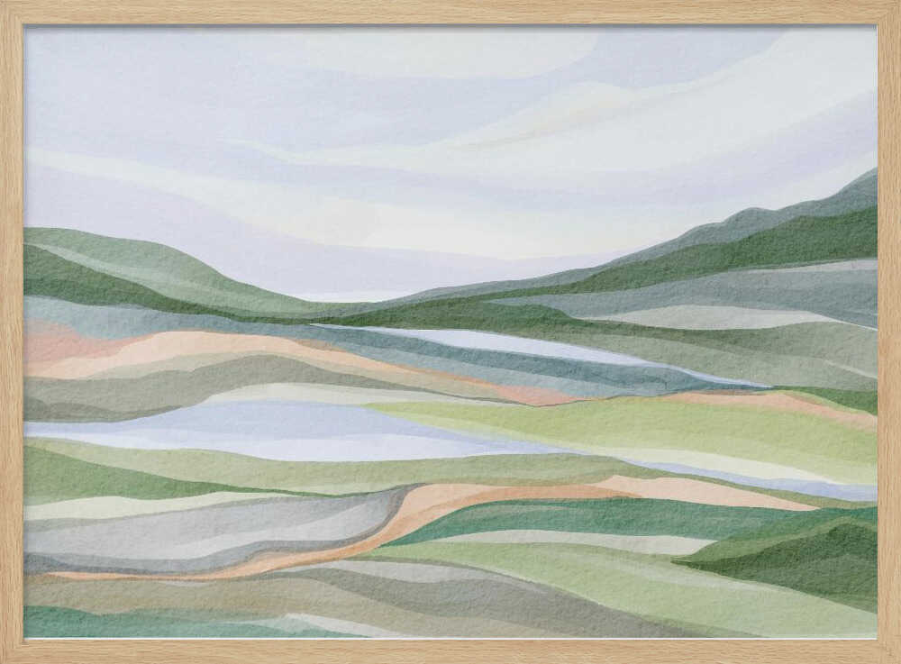 "Serene Layered Landscape No. 2" by Nikita Jariwala — Landscape Wall Art