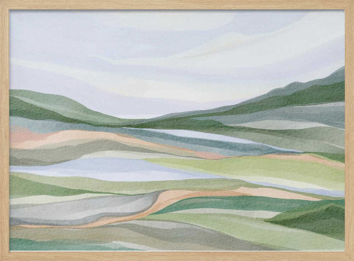 "Serene Layered Landscape No. 2" by Nikita Jariwala — Landscape Wall Art