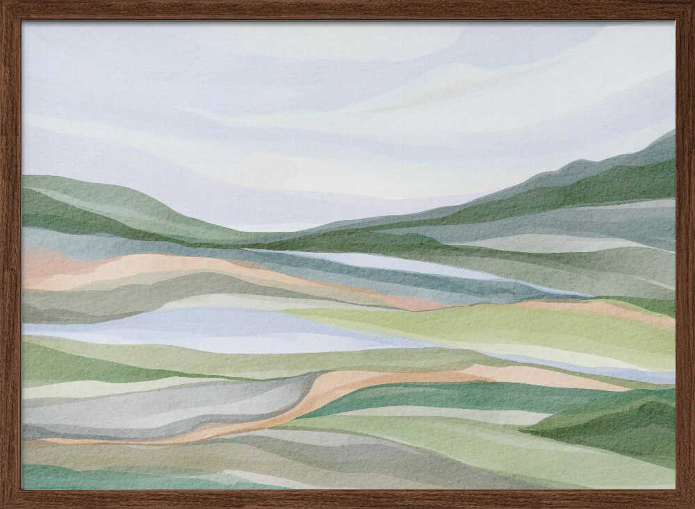 "Serene Layered Landscape No. 2" by Nikita Jariwala — Landscape Wall Art