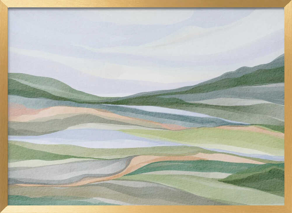 "Serene Layered Landscape No. 2" by Nikita Jariwala — Landscape Wall Art