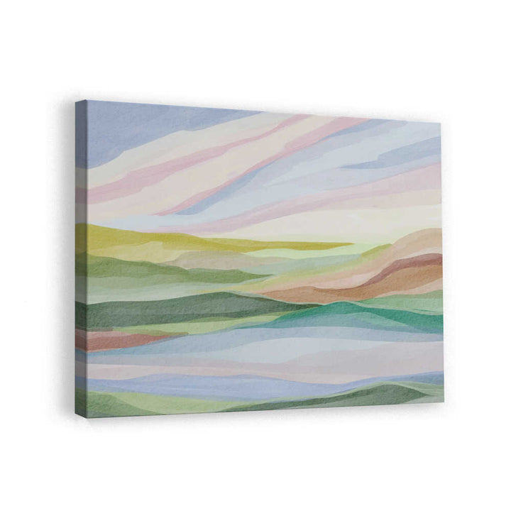 "Layered Pastel Hills" by Nikita Jariwala — Landscape Wall Art