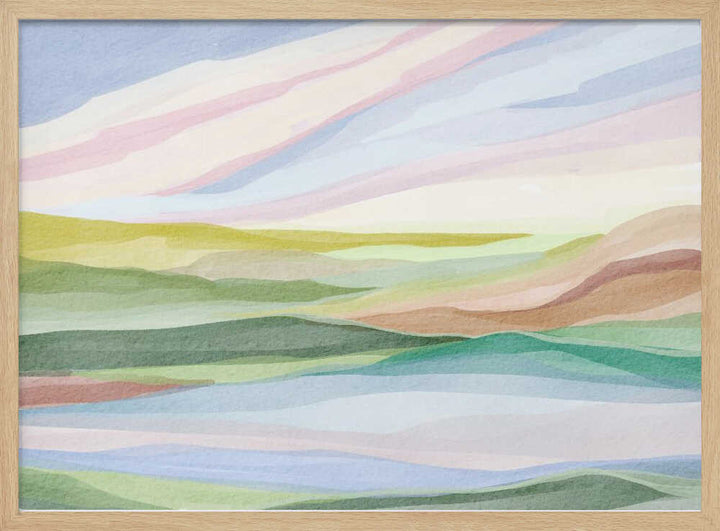 "Layered Pastel Hills" by Nikita Jariwala — Landscape Wall Art