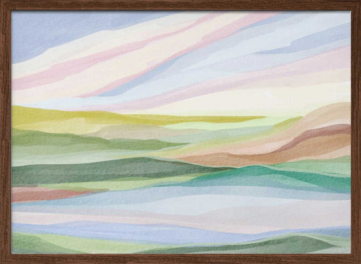 "Layered Pastel Hills" by Nikita Jariwala — Landscape Wall Art