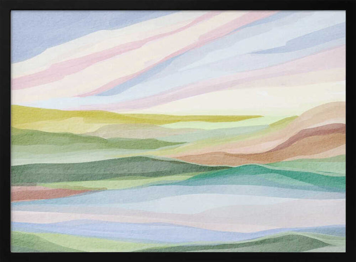 "Layered Pastel Hills" by Nikita Jariwala — Landscape Wall Art