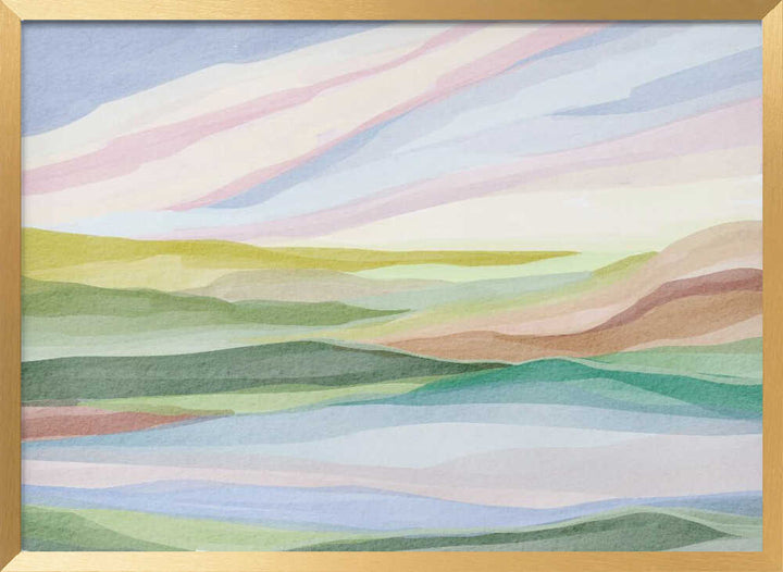 "Layered Pastel Hills" by Nikita Jariwala — Landscape Wall Art