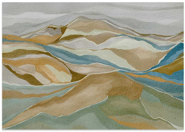 "Abstract Mountain Serenity" by Nikita Jariwala — Landscape Wall Art