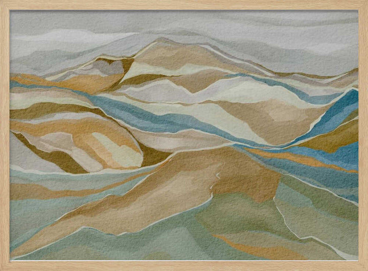 "Abstract Mountain Serenity" by Nikita Jariwala — Landscape Wall Art