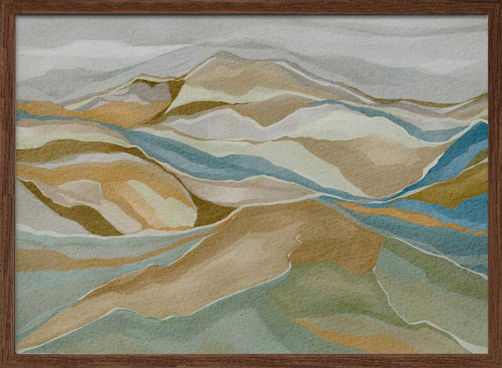 "Abstract Mountain Serenity" by Nikita Jariwala — Landscape Wall Art