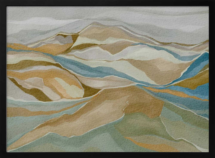 "Abstract Mountain Serenity" by Nikita Jariwala — Landscape Wall Art