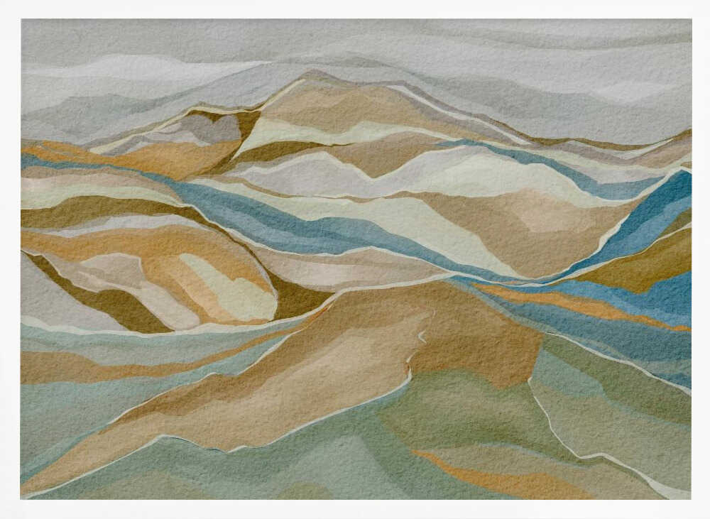 "Abstract Mountain Serenity" by Nikita Jariwala — Landscape Wall Art