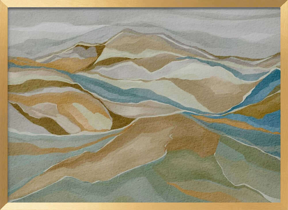 "Abstract Mountain Serenity" by Nikita Jariwala — Landscape Wall Art