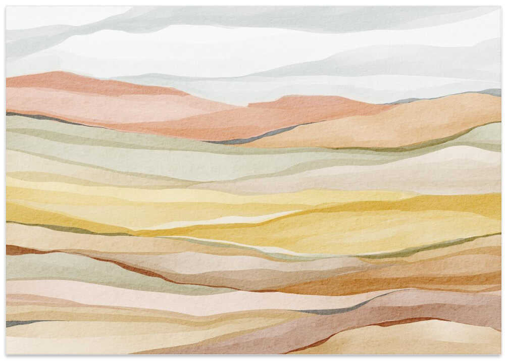 "Warm Horizon Layers" by Nikita Jariwala — Landscape Wall Art