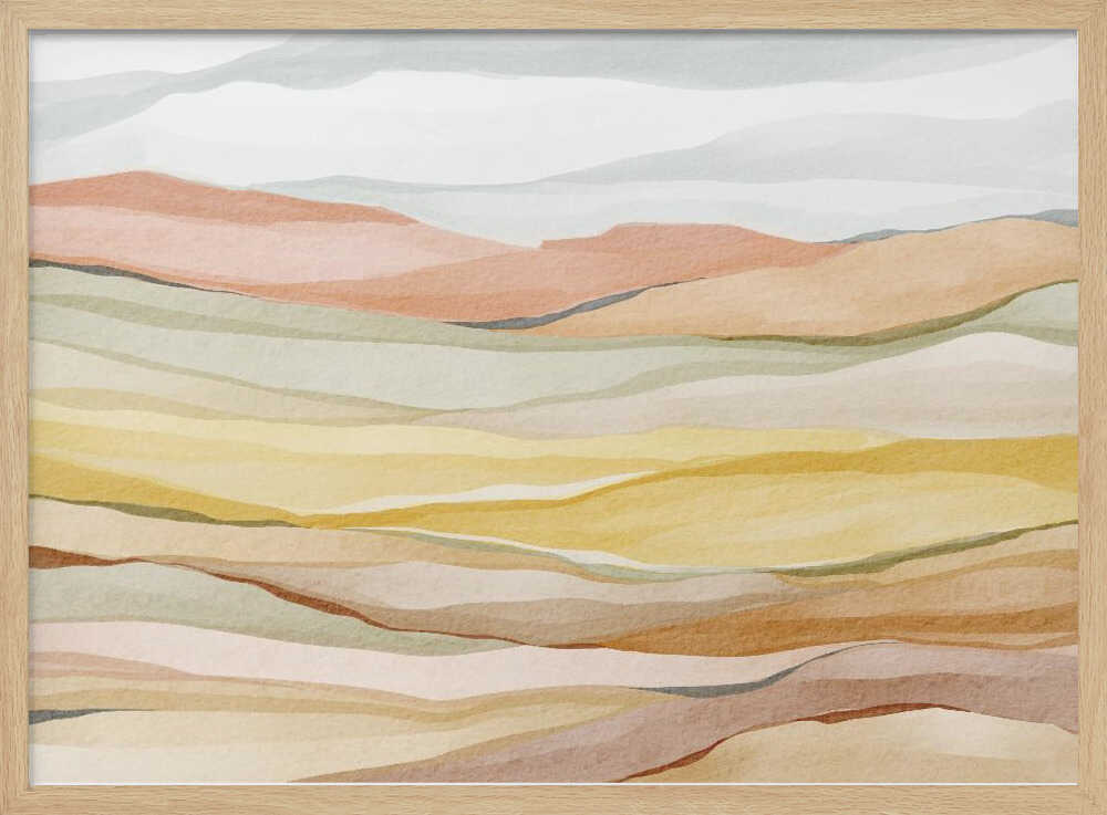 "Warm Horizon Layers" by Nikita Jariwala — Landscape Wall Art