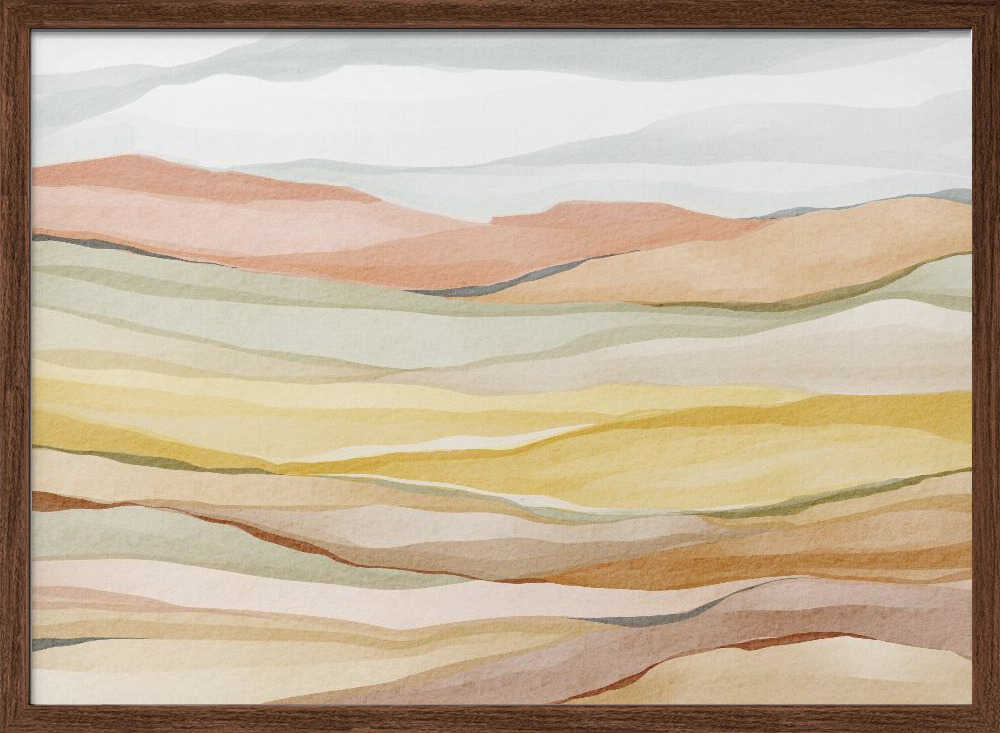 "Warm Horizon Layers" by Nikita Jariwala — Landscape Wall Art